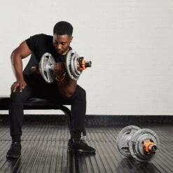 Mirafit Thick Grip Olympic Dumbbell Bars -Fitness Promotion Store seated bicep curl with mirafit thick grip olympic dumbbell bar set