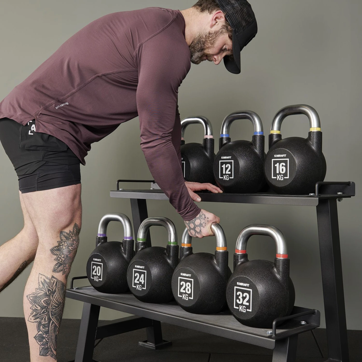 Mirafit Urethane Kettlebell Set & Weight Rack 6 Mirafit Urethane Kettlebell Set & Weight Rack - Image 6