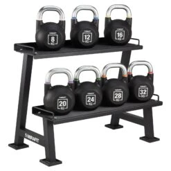 Mirafit Urethane Kettlebell Set & Weight Rack