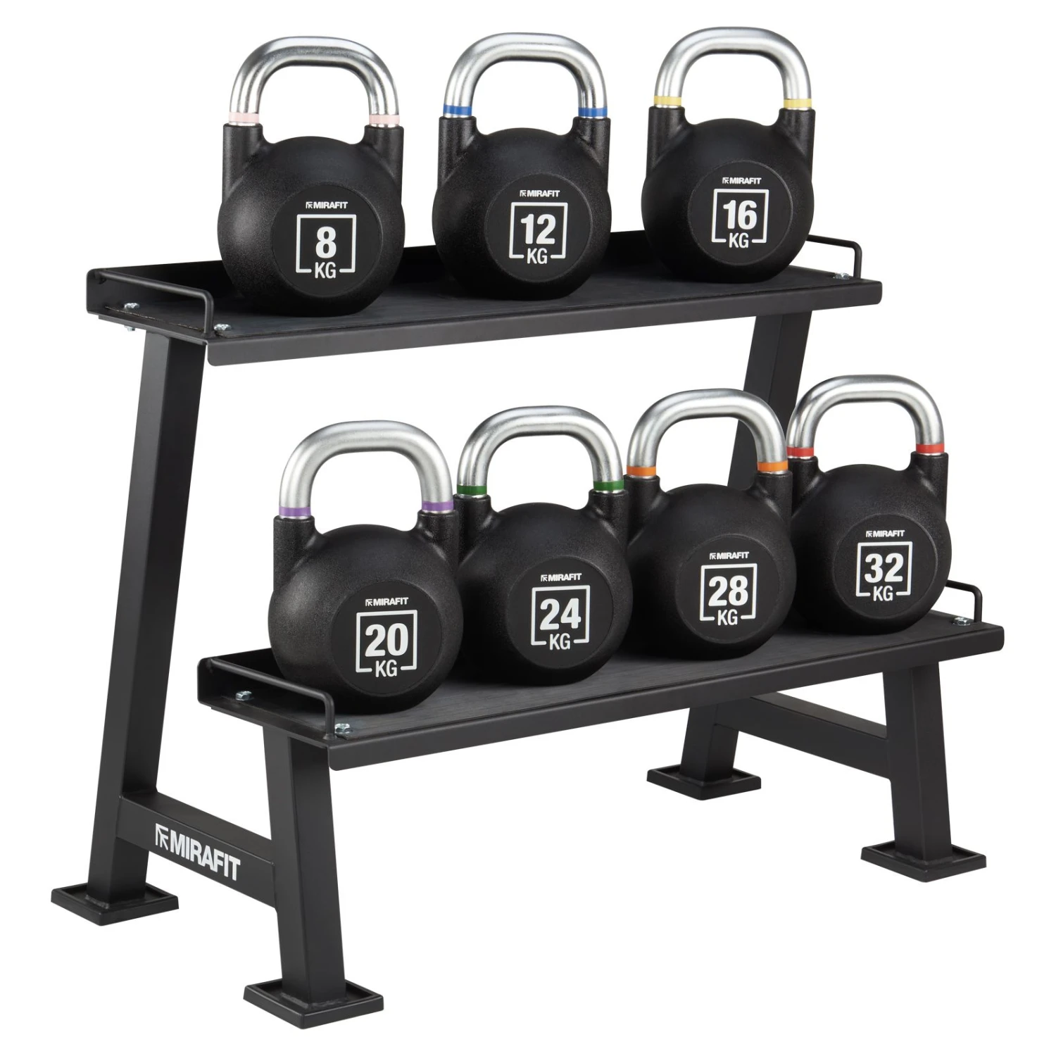 Mirafit Urethane Kettlebell Set & Weight Rack 1 Mirafit Urethane Kettlebell Set & Weight Rack