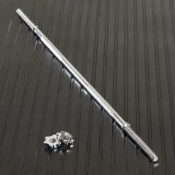 Mirafit 4ft Standard 1" Spinlock Bar -Fitness Promotion Store silver mirafit 4ft standard 1 inch spinlock bar on gym mats