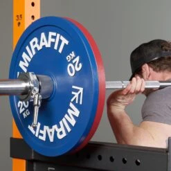 Mirafit 2.5kg Competition Training Collars -Fitness Promotion Store squat with Mirafit Steel Barbell Collars