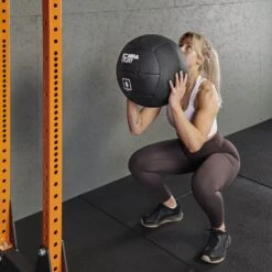 Mirafit Large 14" Medicine Wall Ball -Fitness Promotion Store squat with Mirafit Stitched Medicine Wall Ball