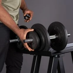 Mirafit Dumbbell Stand -Fitness Promotion Store taking weight from Mirafit Dumbbell Stand