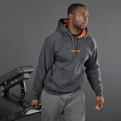 Mirafit Men's Charcoal Gym Hoodie -Fitness Promotion Store wearing Mirafit Mens Charcoal Gym Hoodie in gym 7